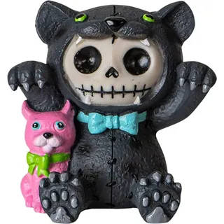 Kleine Furrybones Figur Basheera - die Geschenkidee für Gothic Fans - Schwarz/Rosa/Weiß