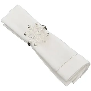 Atmosphera Createur d ́interieur Serviettenringe, Silber, Metall, 4.5x5x5.5 cm, Dekoration, Weihnachtsdekoration