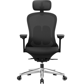 SONGMICS Bürostuhl, Schreibtischstuhl, ergonomisch, verstellbar, neigbare Rückenlehne, nach vorne oder hinten Verstellbarer Sitz, bis 150 kg belastbar, tintenschwarz OBN065B01