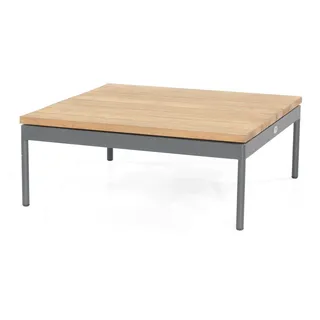Natur24 Lounge-Tisch Vogue Teak Grau Gartentisch Terrasse Wintergarten