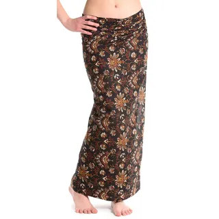 ufash Damen Sarong Lungi Pareo Rock aus Indien, traditionell handbedruckt, Unisex für Männer und Frauen. Boho Gipsy & Hippie Röcke, Indigo 7 - Einheitsgröße