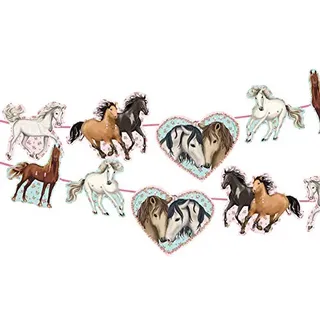 Neu 2019: 3m Girlande * Tapirella Pferde * als Deko für Kindergeburtstag und Motto-Party | 11361 | Pferde Pony Reiten Kinder Geburtstag Motto Mädchen