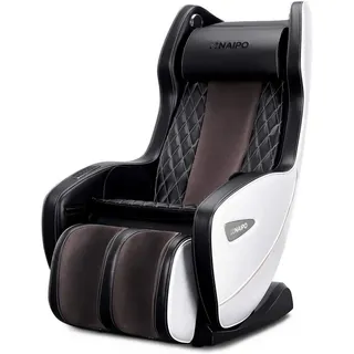 NAIPO Massagesessel, Massagestuhl mit Liegeposition, Bluetooth, Platzsparend beige|braun