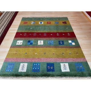 Orientteppich Perser Gabbeh Teppich Kunterbunt 194×155 Unikat, Morgenlandbazar, Handgeknüpft im Persien mit Zertifikat bunt