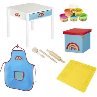 Roba Kreativer Basteltisch  PlayDoh , mehrfarbig , Silikon,Massivholz,Holzwerkstoff , Maße (cm): B: 55 H: 54 T: 55.0