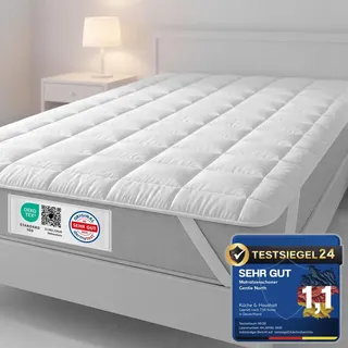 160x 200 Matratzenschoner - Matratzenauflage für Matratzen bis 30cm - Bei 60°C waschbar & für mehr Hygiene im Bett - Unterbett als Schutz für B...