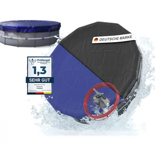 Planenfux® Poolabdeckung rund 450 cm (Für Ø 420-460 cm) | 2-in-1 Poolplane aus 200g/m2 PE Material | UV-resistente Pool Solarplane für Sommer & Winter Abdeckung | Ø 520 cm Rundpool Abdeckplane