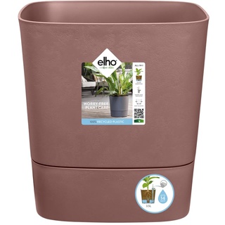 elho Greensense Aqua Care Quadrat 30 mit Integrierte Wasserspeicher - Blumentopf für Innen & Außen - 100% Recyceltem Plastik - Ø 29.5 x H 30.2 cm - Braun/Lehmbraun
