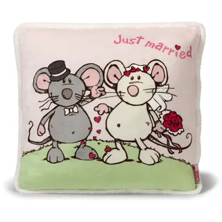 Nici 36759 - Bedruckt und quadratische Kissen Mauspärchen, 35 x 35 cm