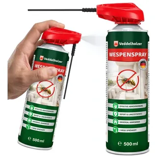 Veddelholzer Wespenspray 500 ml Wespenspray Effektives Wespenspray mit Sofortwirkung Wespen, 500 ml, gegen Wespen im Haus, Garten & auf der Terrasse