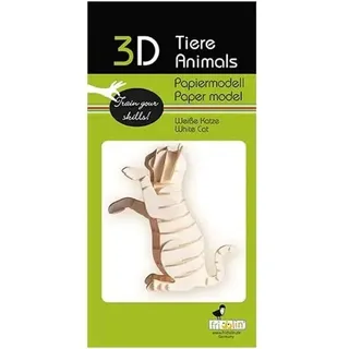 3D Papiermodell weiße Katze von Fridolin