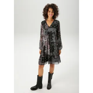 Aniston CASUAL Tunikakleid Paisley Rosa/Schwarz 44