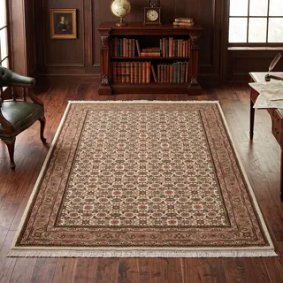 THEKO Benares Herati Orientteppich 90 x 160 cm Braun/Creme
