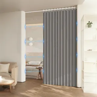 DSSHENGDS Anpassbar Badezimmer aus wasserdicht beschwerer duschvorhang,faltbar Vorhang dusche,für Badewanne Bad Schlafzimmer-Gray- 80x200cm