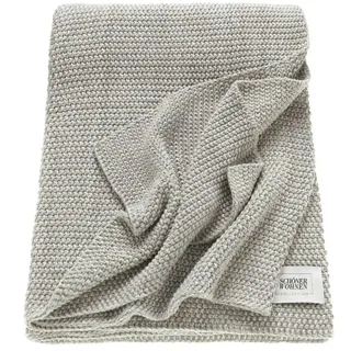 Schöner Wohnen Melange Strickdecke mit Melange-Effekt, Kuscheldecke grau