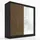 2-türig Schrank 200 cm mit Spiegel Schwarz