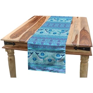 ABAKUHAUS Wal Tischläufer, Oceanic Maritime, Esszimmer Küche Rechteckiger Dekorativer Tischläufer, 40 x 180 cm, Lila Blau