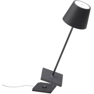 Zafferano Poldina Pro Tischlampe - Aufladbare LED Außenlampe - 38 cm - Grau