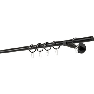 Gardinenstange MYDECO "20mm Match Wandträger 12 cm" Gardinenstangen Gr. L: 140 cm, 1 läufig, schwarz Gardinen Vorhänge