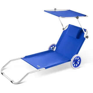 CASARIA Sonnenliege Klappbar 115 x 60 x 22 cm Blau