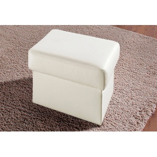 Hocker SIT&MORE Gr. B/H/T: 58 cm x 45 cm x 58 cm, NaturLEDER, weiß (altweiß) Lederhocker Polsterhocker Hocker