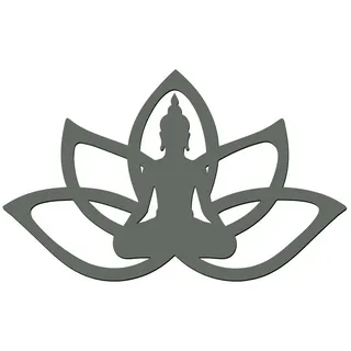 Namofactur Wandtattoo Buddha im Lotus XXL Wandtattoo grau