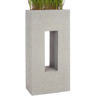 Pflanzwerk® Pflanzkübel Vista Granit Grau 92x45x27cm *Frostbeständiger Blumenkübel* *UV-Schutz* *Qualitätsware*