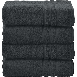 Handtuch Set DONE. "Daily Uni" Handtuch-Sets Gr. 4 tlg., schwarz Handtücher Badetücher Uni Farben, saugfähiges Walkfrottier