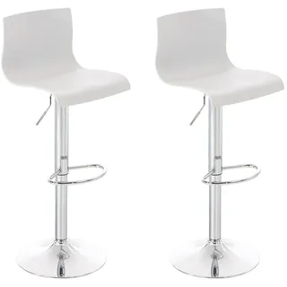 CLP Barhocker Hover 2er Set drehbar höhenverstellbar Kunststoff  weiß