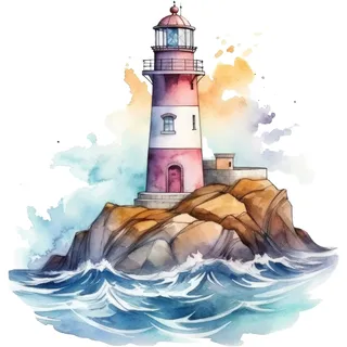 GRAZDesign Wandtattoo Leuchtturm Nordsee, Wandsticker Meer Wandaufkleber Bad, Flur, Wohnzimmer - 52x50cm