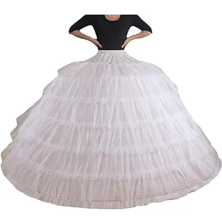 Glixoft Damen-Petticoat, Hochzeit, Brautkleid, Krinoline, 6 Reifen, Verstellbar, Ballshow, Unterkleid Für Brautkleid, Mittelalterliches Viktorianisches Kostüm