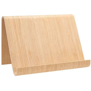 BONETTI Tablet-Ständer Tablet-Halter aus Holz, ca. 26 x 16 cm, auch als Buchständer nutzbar, (bis 12,9 Zoll, modernes, geschwungenes Design - handlich und leicht) braun