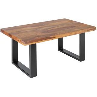 Riess-Ambiente invicta INTERIOR Massiver Couchtisch Iron Craft 100cm Sheesham Stone Finish Industrial Design Wohnzimmertisch Tisch Holztisch Sofatisch