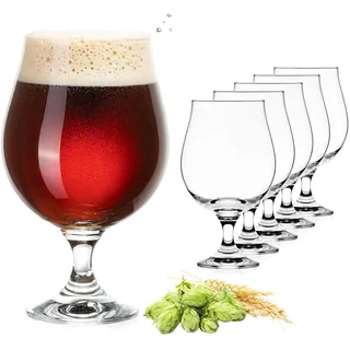 PLATINUX Bierpokale 500ml (max. 660ml) Set 6-Teilig Biergläser aus Crystalline Glas Bierkelche Biertulpen
