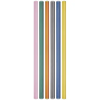 REMEMBER Glasstrohhalme, 6er-Set, spülmaschinengeeignet mit Bürste