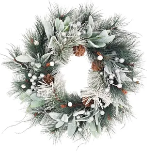45cm Weihnachtsdeko Tür,Türkranz Haustür Außen Weihnachten,Weihnachtskranz Mit Tannenzapfen Für Drinnen Und Draußen, Fenster, Kamin, Wanddekoration