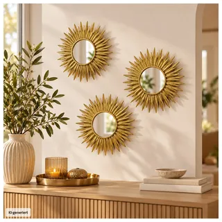 Spiegelset Ava 3-teilig Gold Ø 25 cm