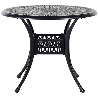 Beliani Ancona Gartentisch Ø 90 x 72 cm Schwarz/Beige