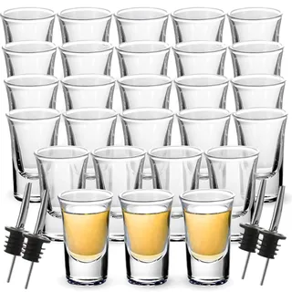 LOPYXBR 24 Stück Schnapsgläser 3cl/30ml Shotgläser Glas Shot Gläser mit Heave Base Schnapsglas für jede, Schnäpse, Tequila, Wodka, Ouzo & Party