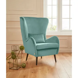 Sessel HOME AFFAIRE "Sallito, Ohrensessel, TV-Sessel", grün (mintgrün), B:76cm H:109cm T:85cm, Struktur Hahnentritt (67% Polypropylen, 33% Polyester);Samtoptik (100% Polyester);Fellimitat (100% Polyester);Samtcord (92% Polyester, 8% Polyamid);Struktur (100% Polyester);Struktur fein (100% Polyester), Sessel, Sessel, für Wohnzimmer, auch in Samtcord