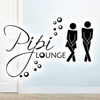 Wandora WC Türaufkleber Mann & Frau Pipi Lounge I schwarz (BxH) 17 x 11 cm I Badezimmer Bad Sticker Aufkleber selbstklebend Wandaufkleber Wandsticker G019