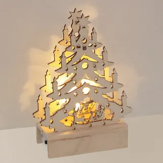 1 X LED Weihnachtsbaum Holz Christbaum 1 LED Fensterdekoration Tannenbaum Baum