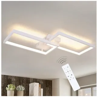 ZMH LED Deckenleuchte Wohnzimmer Modern Deckenlampe Dimmbar mit Fernbedienung Büro, LED fest integriert, 3000-6500K rot 2 Rechteckig | 29 cm x 60 cm x 7 cm
