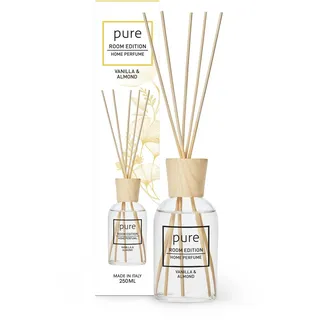 Pure Room - Raumduft Stäbchen 250ml | Vanille & Mandel Warmer Duftspender aus Bio-Alkohol | Langanhaltender Raumerfrischer für Wohnung & Büro