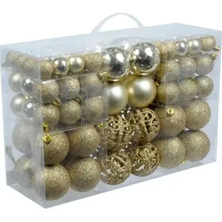 Christmas Gifts, Weihnachtsdeko, Xmas bauble (100) ass gold pl