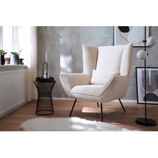 KAWOLA Sessel IVA Cord 90 x 112 x 90 cm cremeweiß