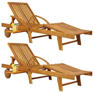 CASARIA Sonnenliege 196 x 60 x 30 cm Holz