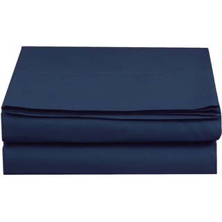 Elegant Comfort Luxus-Bettlaken, knitterfrei, 1500, erstklassige Hotelqualität, 1-teilig, King Size, Marineblau