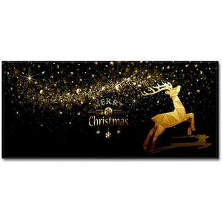 &ET Küchenteppich,Weihnachtsteppich Goldener Rutschfester Läufer Waschbarer Läufer Teppich Home Weihnachtsdekoration Für Küche Schlafzimmer Wohnzimmer,60X180Cm (24X71 Zoll)