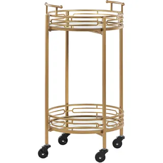 Beliani Servierwagen Farley Metall Gold